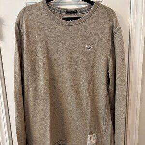 American Eagle Gray/Taupe Long Sleeved Shirt (L) Large